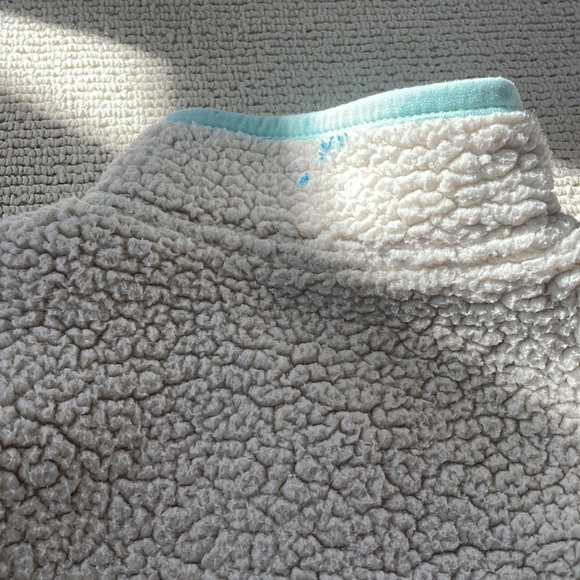 🌿Columbia fleece jacket - girls, size 10, off white/cream color blue trim🌿 - Picture 9 of 10